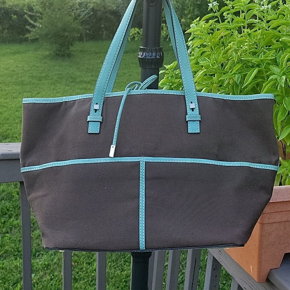 Kate spade brown canvas tote - Picture 2 of 8